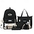 cheap Backpacks &amp; Bookbags-Men&#039;s Backpack School Bag Bookbag Functional Backpack School Daily Color Block Nylon Large Capacity Zipper Black / White Black White