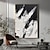 お買い得  抽象画-手作りの白黒の抽象的なテクスチャキャンバス壁アート絵画モダンシンプルな抽象画大きな厚い油絵リビングルームのフレームの装飾にすぐに掛けられます