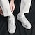 olcso Férfi fűzős bőrcipők-Férfi Félcipők Ruha cipő Gyalogló Alkalmi brit úriember Napi Bőr Légáteresztő Fűzős Fekete Fehér Tavasz