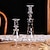 voordelige Kaarsen &amp; Kaarsenstandaards-Korrelvormige kristallen glazen kandelaar met lange hals - perfect voor romantische diners bij kaarslicht, rekwisieten voor huwelijksfotografie, woondecoratie voor woonkamertafels, voegt verfijning en
