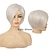 Недорогие старший парик-Короткие парики боб пикси для женщин, белый парик с прямыми волосами, синтетический парик для косплея на Хэллоуин, серебристый, белый, черный