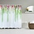 baratos Cortinas de Banho-Lindas flores cortina de chuveiro com ganchos para banheiro para cena de casamento porta de celeiro decoração de banheiro conjunto de poliéster à prova d&#039;água 12 pacotes de ganchos de plástico