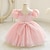 cheap Party Dresses-Kids Girls&#039; Party Dress Solid Color Short Sleeve Wedding Special Occasion Zipper Puff Sleeve Adorable Sweet Cotton Polyester Knee-length Tiered Dress Summer Spring Fall 3-12 Years White Champagne Pink