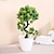 abordables Fleurs artificielles et vases-Feuille de ginkgo artificielle réaliste, plante verte en pot