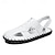 ieftine Sandale Bărbați-Bărbați Sandale Retro Plimbare Casual Zilnic Piele Comfortabil Cizme / Cizme la Gleznă Loafer Negru Alb Primăvară Toamnă
