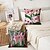 baratos estilo floral e plantas-Capa de almofada de arte abstrata floral de veludo rosa 16/18/20 polegadas