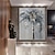 billiga träd oljemålningar-handgjord oljemålning canvas väggdekoration svart och vit abstrakt kokospalm för heminredning rullad ramlös osträckt målning