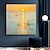 cheap Abstract Paintings-Monet Impressionist Landscape Sunrise On The Sea Hand-painted Oil Painting Cream Style Living Soom Decoration Picture Entrance Square Hanging Paintings (No Frame)