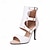 cheap Women&#039;s Sandals-Women&#039;s Heels Sandals Boots Summer Boots Heel Boots Party Club Buckle Stiletto Open Toe Fashion Sexy Microbial Leather Buckle Black White
