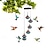 economico birdwatching e fauna selvatica nel cortile-Mangiatoia per colibrì con campanello eolico, mangiatoie per colibrì in vetro soffiato a mano da appendere all&#039;aperto, 6 stazioni di alimentazione, arredamento da giardino unico, regali di colibrì