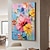 levne Abstraktní malby-olejomalba ručně malované ručně malované nástěnné umění abstraktní květiny malba na plátně domácí dekorace výzdoba natažený rám připraven k zavěšení