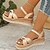 cheap Women&#039;s Sandals-Women&#039;s Sandals Platform Sandals Daily Hidden Heel Open Toe Casual Faux Leather Ankle Strap White Gold Brown