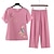 cheap Women&#039;s Sleepwear-Women&#039;s Pajamas Sets Floral Fashion Comfort Home Daily Bed Cotton And Linen Breathable Crew Neck Short Sleeve T shirt Tee Shorts Elastic Waist Summer Spring Pink Navy Blue