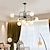 cheap Pendant Lights-Sputnik Chandelier 8-Lights Black Mid Century Pendant Light with Globe Glass Shade Modern Ceiling Light Fixture for Kitchen Dining Room Living Room