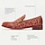 cheap Men&#039;s Slip-ons &amp; Loafers-Men&#039;s Loafers Wine Leather Floral Embroidered