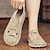 baratos Sandálias para Homem-Homens Sandálias sapatos feitos à mão Caminhada Casual Diário Praia Couro Confortável Sem Atacadores Vermelho Escuro Preto Cáqui Primavera Outono