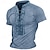 billige Casual T-shirts til mænd-Herre Henley-skjorte Tee Top Farveblok Tegning Henley udendørs Afslappet Kortærmet Knap Tøj Mode Designer Bekvem