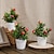 abordables Flores artificiales y floreros-Planta en maceta de manzano en miniatura realista