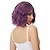 cheap Synthetic Trendy Wigs-Sliver Purple Green Pink Wavy Bob Wig with Bangs Natural Ombre Purple Wig Synthetic Hair Shoulder Length Short Curly Wigs for Women