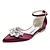 preiswerte Hochzeitsschuhe-Damen Hochzeit Schuhe Flache Schuhe Geschenke zum Valentinstag Weiße Schuhe Hochzeit Party Täglich Hochzeitswohnungen Strass Flacher Absatz Spitze Zehe Elegant Modisch Satin Knöchelriemen Wein