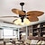 cheap Ceiling Fan Lights-Farmhouse Ceiling Fan With Light And Remote Control 108/130cm Industrial Style Metal Glass Rustic Brown Ceiling Fan With Reversible Motor 110-240V
