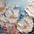 olcso Virág-/növénymintás festmények-kézzel készített eredeti fehér virág olajfestmény vászonra rózsaszín fal art dekor vastag textúra virágfestmény lakberendezéshez feszített kerettel/belső keret festés nélkül