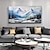 זול ציורי נוף-עיצוב קיר הרים חורף שלג פנורמי ציור בד שמן בעבודת יד נוף מתנת חנוכת בית עיצוב בית משפחתי (ללא מסגרת)