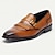 abordables Chaussures Sans Lacets &amp; Mocassins Homme-mocassins homme vintage cuir marron richelieu pompon