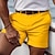 זול מכנסי עבודה קצרים-בגדי ריקוד גברים שורטים מכנס קיץ קצר מכנסיים קצרים מזדמנים לַחְצָן כיס קדמי אחיד קומפורט נושם קצר קזו&#039;אל יומי חגים אופנתי מעצב לבן צהוב