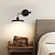 cheap Indoor Wall Lights-Wall Light Folding Double-arms Wall Mount Lighting Vintage Wood Wall Lamp Swing Arm Wall Sconce Wood Paint Iron Shade Wall Light  for Bedroom Living Room Dinning Room
