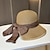 Χαμηλού Κόστους Καπέλα για Πάρτι-Καπέλα Καλύμματα Κεφαλής Ακρυλικό / Βαμβάκι Άχυρο Τύπου bucket Ψάθινο καπέλο Καπέλο ηλίου Causal Αργίες Κομψό Ρετρό Με Κορδέλες Καθαρό Χρώμα Ακουστικό Καπέλα