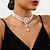 cheap Necklaces-Pendant Necklace Imitation Pearl Rhinestones Women&#039;s Elegant Vintage Layered Wedding Round Necklace For Wedding Party