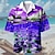 cheap Men&#039;s Hawaiian Shirt-Nautical Hawaiian Resort Men&#039;s Shirt Summer Hawaiian Shirt Casual Hawaiian Holiday Summer Spring Turndown Short Sleeve Violet, Orange, Dark Blue S, M, L Stretch Fabric Shirt