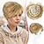 billige Lokker-korthårstoppere med pannelugg blond med høydepunkter pixie cut klips i syntetiske wiglets hårstykker for kvinner med tynt hår