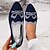 cheap Women&#039;s Flats-Women&#039;s Flats Slip-Ons Driving Shoes Flyknit Shoes Comfort Shoes Daily Vacation Animal Patterned Flat Heel Round Toe Casual Preppy Running Walking Elastic Fabric Tissage Volant Loafer Black Blue
