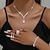 cheap Jewelry Sets-Jewelry Set 5pcs Rhinestone Alloy Rings Earrings Necklace Bracelets Women&#039;s Elegant Vintage Fashion Geometrical Geometric Jewelry Set For Party Anniversary Wedding Guest