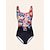 abordables trajes de baño de diseñador-Mujer Bañadores Una pieza Traje de baño Estilo Floral Estampado Flores Negro Cuadrado Trajes de baño Estampado Estilo playero