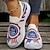 billige Flade sko til kvinder-Dame Kondisko Fladsko Slip-Ons Plus størrelse Flyknit sko Daglig Blomstret slogan Flade hæle Rund Tå Afslappet Klassisk Gang Klæde Hjemmesko Rød