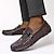 billige Hyttesko til mænd-herre loafers sort pink læder vintage krokodille mønster