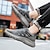 abordables Zapatillas de hombre-Hombre Zapatillas de deporte Zapatos de Paseo Deportivo Diario Tejido Transpirable Cordones Negro Gris Primavera Otoño