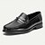 economico Slip-ons e mocassini da uomo-mocassini classici da uomo in pelle traforata nera con morsetto in metallo