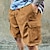 abordables Bermudas cargo-Hombre Pantalón Corto Cargo Pantalones cortos de pana Bolsillo Plano Comodidad Transpirable Exterior Diario Noche Moda Casual Blanco Verde Trébol