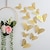 abordables Autocollants muraux-12 pièces décorations papillon dorées - art mural 3D pour les fêtes, l&#039;artisanat et les baby showers - autocollants faciles à appliquer pour une décoration belle et élégante