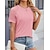 baratos T-Shirts de mulher-Mulheres Camisa de renda Diário Férias Para Noite Renda Mangas Evasê Branco Manga Curta Gola Redonda Verão