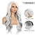 cheap Synthetic Trendy Wigs-Long Ombre White Wigs for Black Women 26 28 Inch Long Wavy Wig with Bangs for Women Big Bouncy Fluffy Synthetic Fiber Glueless Hair for Cosplay and Daily Use Blue Wine Red Purple White