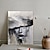 זול ציורי אנשים-צבוע ביד שחור לבן אמנות ילדה אישה ציור שמן מופשט מודרני על בד לעיצוב סלון ציורי קיר (ללא מסגרת)