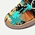 ieftine Pantofi cu imprimare grafică-Pentru femei Pantofi Flați Papuci Slip-On-uri Pantofi de imprimare Papuci din Pânză Zilnic Vacanță Călătorie Hawaii Contrast Culoare Palmier de nuca de cocos Cataramă Toc Drept Vârf rotund Vacan