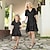 cheap Dresses and Jumpsuits-Mommy And Me Dresses Summer New Polka Dot Parent-child Dress Short Sleeved Soft Polyester Dresses Family Matching Outfits