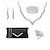 Χαμηλού Κόστους Τσαντάκια &amp; Βραδινές Τσάντες-Γυναικεία Τσάντα Φάκελος τσάντα βράδυ Βραδινή τσάντα Πολυεστέρας 5 Κομμάτια Πάρτι Αργίες Τεχνητό διαμάντι Αλυσίδα Συμπαγές Χρώμα Ασημί Μαύρο Σκούρο μπλε