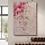baratos Pinturas Florais/Botânicas-Pintado à mão rosa rosa pintura rosa arte da parede rosa flor 3d pintura abstrata da lona floral arte da parede pintura para decoração de parede casa